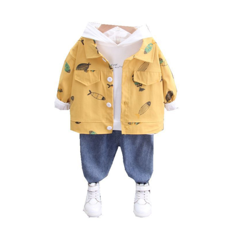 New Spring Autumn Trendy Children Clothes Suit Baby Boy Girls Cartoon Jacket Hoodie Pants 3pcs/set Kids Infant Casual Sportswear, Yellow
New Spring Autumn Trendy Children Clothes Suit Baby Boy Girls Cartoon Jacket Hoodie Pants 3pcs/set Kids Infant Casual Sportswear, Yellow