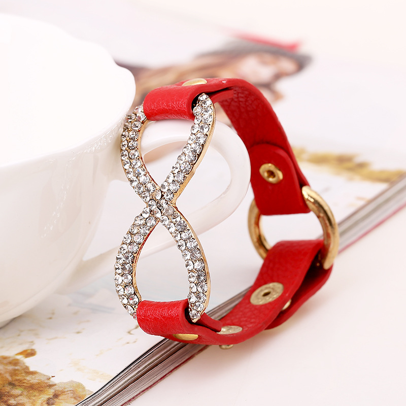 New Fashion Leather Bracelet Infinity Logo Special Popular Pattern Woman Zircon Bracelet Valentine's Day Handsome Gift
New Fashion Leather Bracelet Infinity Logo Special Popular Pattern Woman Zircon Bracelet Valentine's Day Handsome Gift