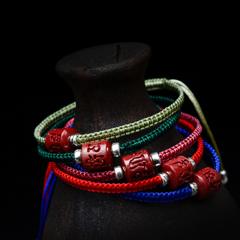 Fashion new product cinnabar six-character mantra flat knit braided bracelet pure handmade female bracelet hot sale
Fashion new product cinnabar six-character mantra flat knit braided bracelet pure handmade female bracelet hot sale