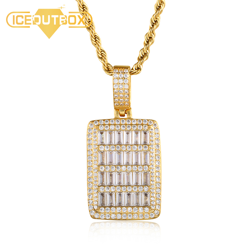 Chains Luxury Rhinestone Rectangle Dog Tag Necklace For Men's Hip Hop Cubic Zirconia Bling Fashion Gold Jewelry With Gift Box
Chains Luxury Rhinestone Rectangle Dog Tag Necklace For Men's Hip Hop Cubic Zirconia Bling Fashion Gold Jewelry With Gift Box