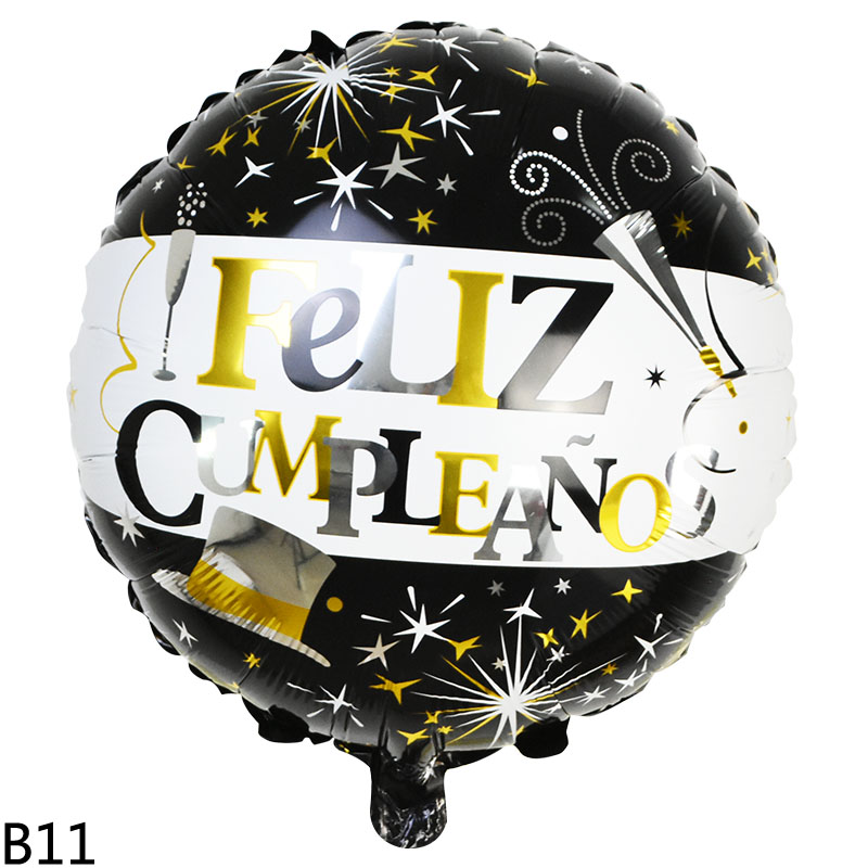 Spanish Happy Birthday Banner Flag Round Letter Feliz Cumpleanos Foil Balloon Baby Shower Kids Birthday Party Decoration Balloon