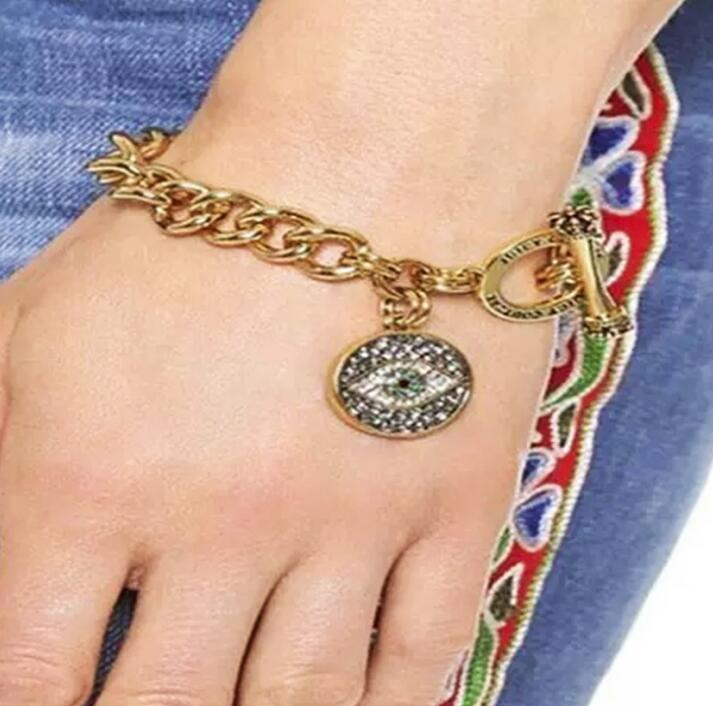 Gold Plated Metal ,Newest Evil Eye Bangle,Jeweled Bracelet,Good Luck Art Charm Bangle Jewelry Glass Dome