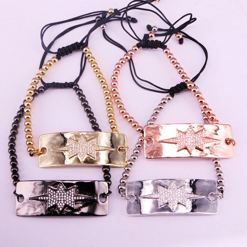 4PCS, gold rose gold black silver color micro pave cz zircon rope adjusted Macrame bracelet Charm Braided Braiding Bangle
4PCS, gold rose gold black silver color micro pave cz zircon rope adjusted Macrame bracelet Charm Braided Braiding Bangle