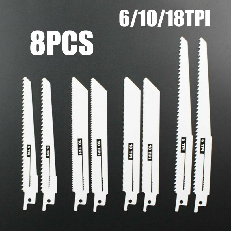 8PCS 6/10/18TPI Recip Saw Blades Wood Metal Incision Sabre Reciprocating Hacksaw 150mm/195mm
8PCS 6/10/18TPI Recip Saw Blades Wood Metal Incision Sabre Reciprocating Hacksaw 150mm/195mm
