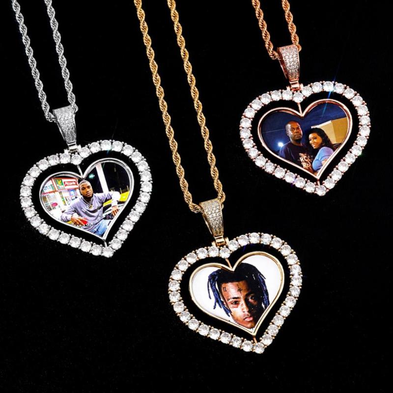 Rotating double-sided love photo custom copper inlaid zircon solid pendant commemorative photo DIY necklace hip hop jewelry
Rotating double-sided love photo custom copper inlaid zircon solid pendant commemorative photo DIY necklace hip hop jewelry