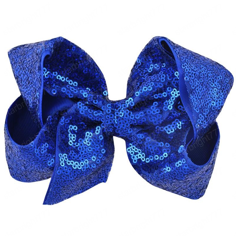 New 25 color 6 inch Girls Embroideried Sequin Hair Bows With Alligator Clips Colorful Hairpins Shinny Barrette hair clips Hair Accessories