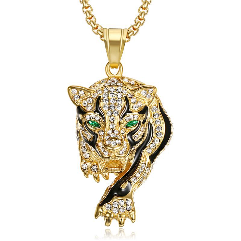 Hip Hop Rhinestones Paved Bling Iced Out Stainless Steel Leopard Panther Animal Pendants Necklaces for Men Rapper Jewelry
Hip Hop Rhinestones Paved Bling Iced Out Stainless Steel Leopard Panther Animal Pendants Necklaces for Men Rapper Jewelry