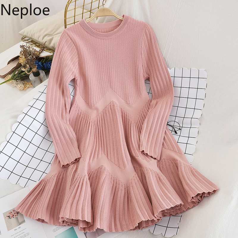 Neploe O Neck Long Sleeve Knit Sweater Dress High Waist Hip A Line Vestido Solid Mid-length Fluffy Ropa Pull Femme Autumn 48283, Pink
Neploe O Neck Long Sleeve Knit Sweater Dress High Waist Hip A Line Vestido Solid Mid-length Fluffy Ropa Pull Femme Autumn 48283, Pink