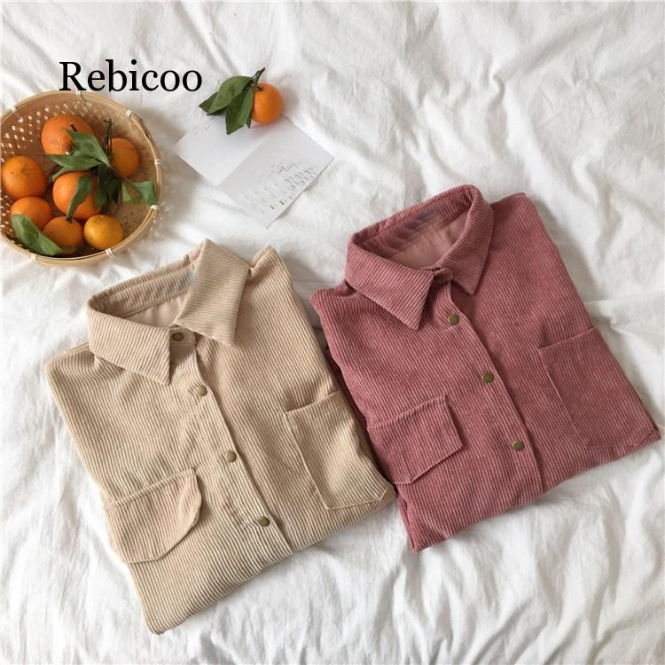 2 Colors Autumn Women Loose Jackets Korean Long Sleeve Corduroy Jackets Outwear Casual Pocket Solid, Beige
2 Colors Autumn Women Loose Jackets Korean Long Sleeve Corduroy Jackets Outwear Casual Pocket Solid, Beige
