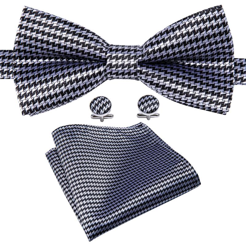 2020 Houndstooth Bowtie Set for Men Silk Pre-Tied Bows Classic Black/White Plaid Ties Formal Butterfly Tie Handkerchief Cufflink
2020 Houndstooth Bowtie Set for Men Silk Pre-Tied Bows Classic Black/White Plaid Ties Formal Butterfly Tie Handkerchief Cufflink
