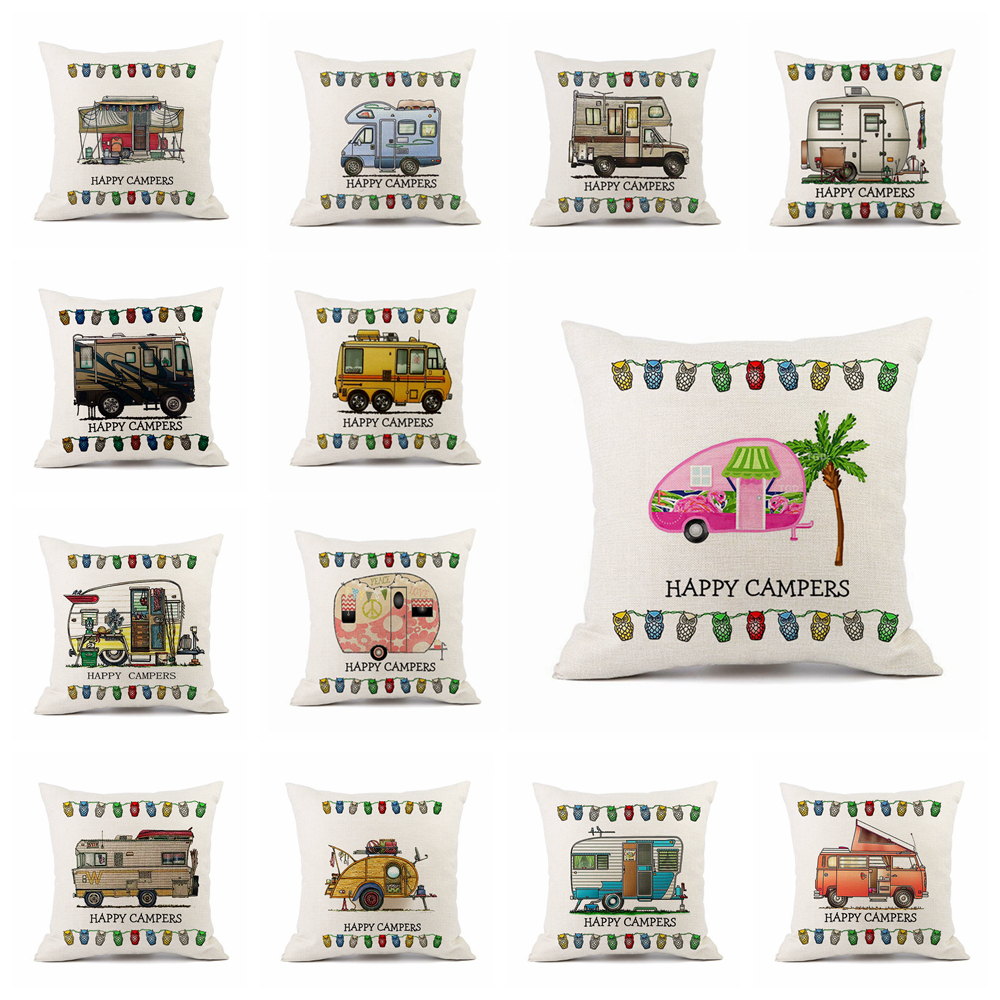 Happy Campers pillow case Cartoon Campers Caravan Dining Car christmas linen pillow cases cushion cover for home hotel 45*45cm FFA4455, As pic;about 45*45cm;no pillow core
Happy Campers pillow case Cartoon Campers Caravan Dining Car christmas linen pillow cases cushion cover for home hotel 45*45cm FFA4455, As pic;about 45*45cm;no pillow core