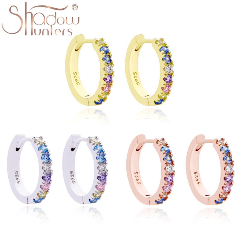 SHADOWHUNTERS Real 925 Sterling Silver Huggie Hoop Earrings Colorful Crystal Female Earrings High Quality Piercing For Gifts
SHADOWHUNTERS Real 925 Sterling Silver Huggie Hoop Earrings Colorful Crystal Female Earrings High Quality Piercing For Gifts