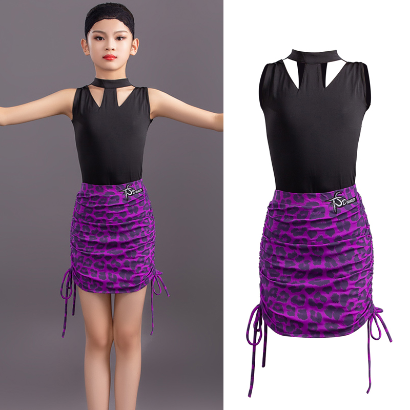 New Latin Dance Costume Children'S Professional Backless Tops Leopard Skirt Split Suit Practice Clothes Latin Dancewear SL3946, As picture
New Latin Dance Costume Children'S Professional Backless Tops Leopard Skirt Split Suit Practice Clothes Latin Dancewear SL3946, As picture