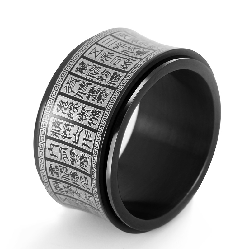 Buddhist Mens Spinner Rotating Curved Carved Buddist Ring For Man Budhist Rectangle Black Rings Men Stainless Steel Gold Ring
Buddhist Mens Spinner Rotating Curved Carved Buddist Ring For Man Budhist Rectangle Black Rings Men Stainless Steel Gold Ring