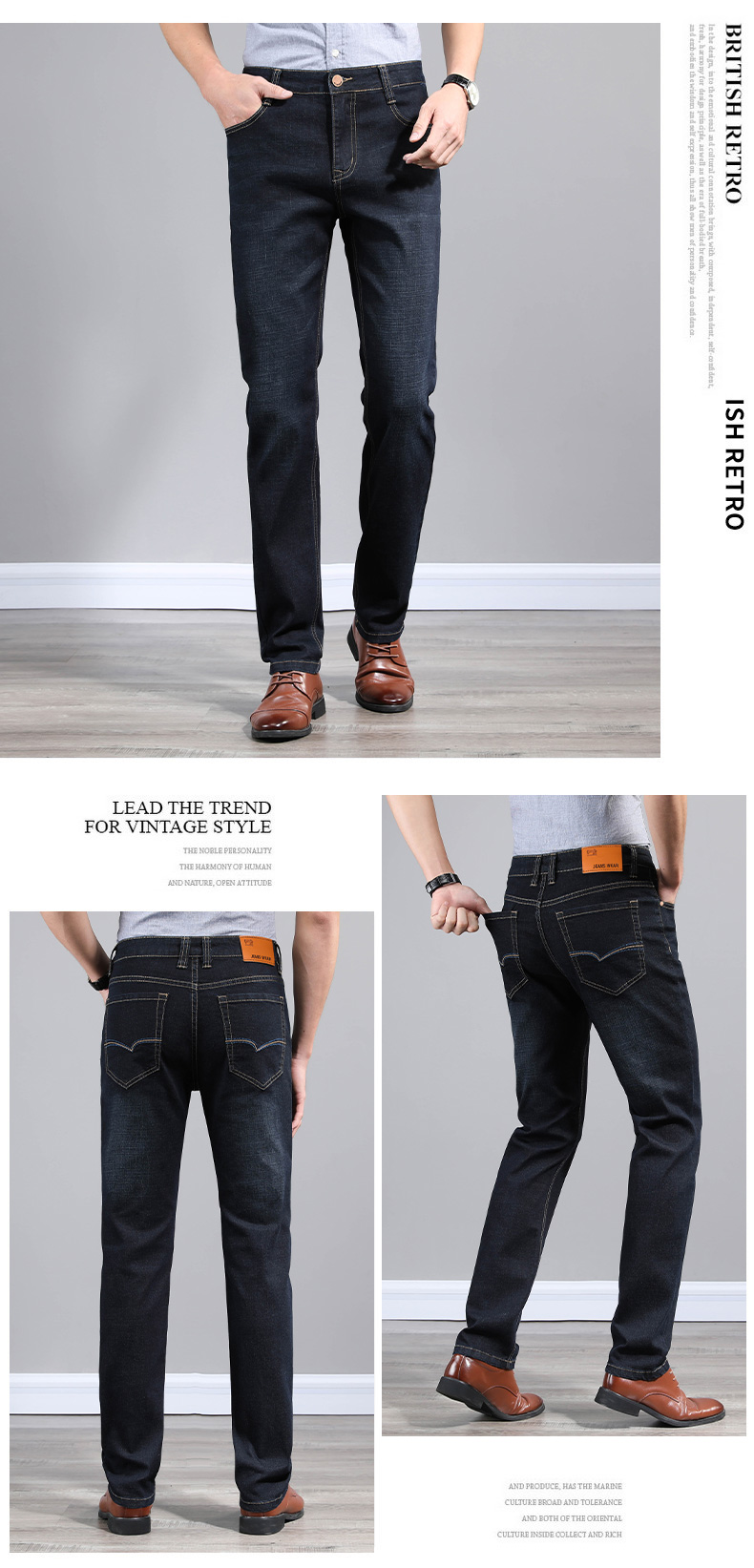 Black Men Jeans Men'S Business Casual Pants Straight Loose Elastic Thin Section LinYe1000
Black Men Jeans Men'S Business Casual Pants Straight Loose Elastic Thin Section LinYe1000