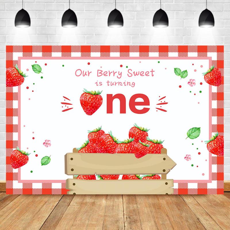 Neoback Baby First Birthday Backdrop Strawberry Our Berry Sweet is Turning One Photography Background Dessert Table Decor Props
Neoback Baby First Birthday Backdrop Strawberry Our Berry Sweet is Turning One Photography Background Dessert Table Decor Props