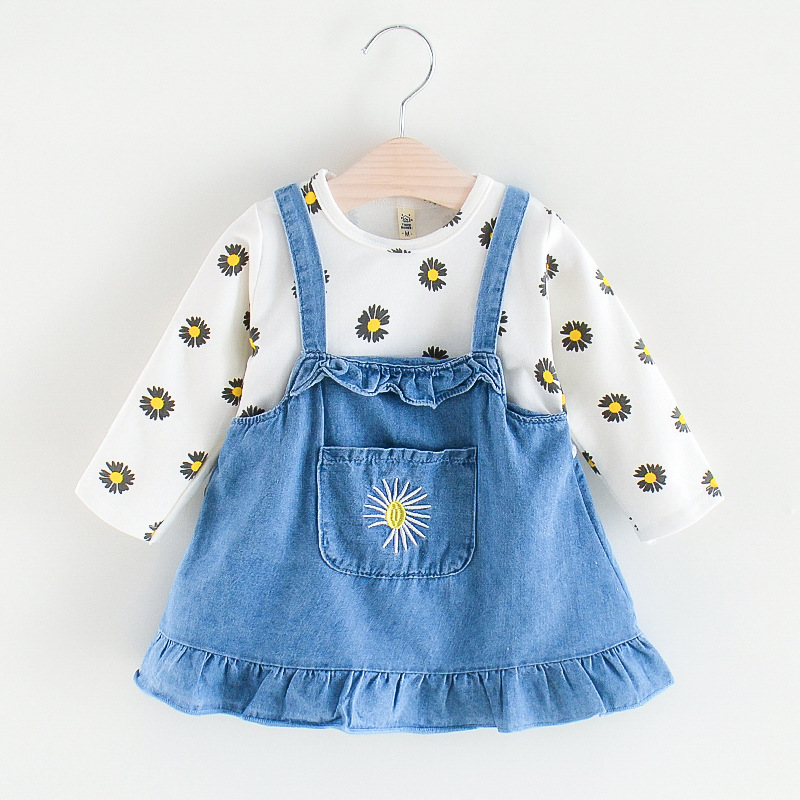 New Kids Dresses Girls Long Sleeves Fall Clothes Baby Daisy Printed Pocket Splicing Ruffle Overalls Children Party Dress Outfits, Bk
New Kids Dresses Girls Long Sleeves Fall Clothes Baby Daisy Printed Pocket Splicing Ruffle Overalls Children Party Dress Outfits, Bk