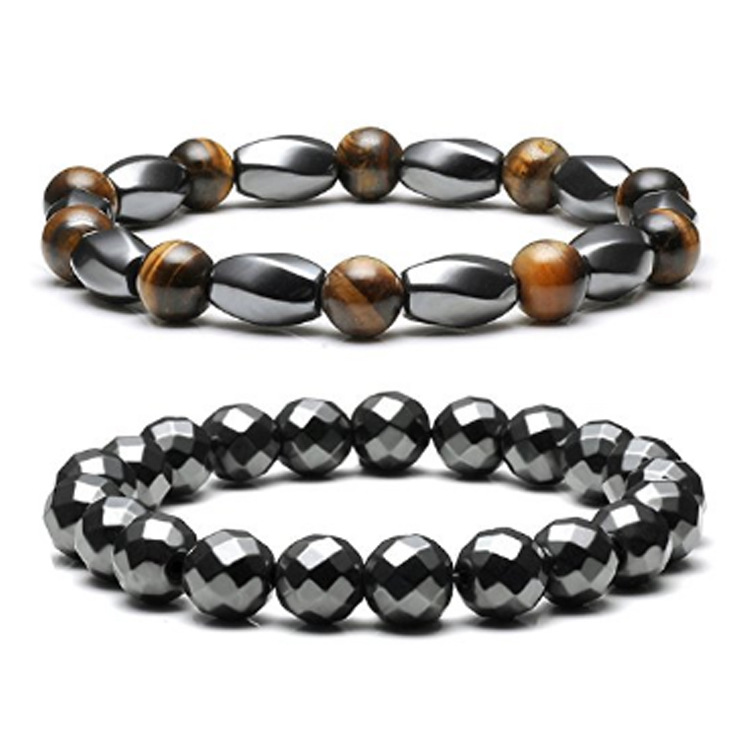 Natural Black Obsidian Hematite Stone Tiger Eye Beads Bracelets Men Magnetic Promote Circulation Health Protection Women Jewelry