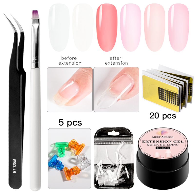 MEET ACROSS Quick Extension Gel Set Pink Clear Acrylic Poly UV Gel Manicure Soak Off Crystal Jelly Finger Building Uv Tip, As00416
MEET ACROSS Quick Extension Gel Set Pink Clear Acrylic Poly UV Gel Manicure Soak Off Crystal Jelly Finger Building Uv Tip, As00416