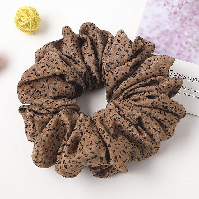 Ins Oversized Scrunchies Hair Ties Elastic Hair Bands Floral Ponytail Holder Spot Leopard Big Scrunchie Women Hair Accessories