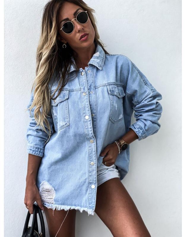 2020 Women Long Denim Jackets Coat Autumn Winter Turn Down Collar Oversized Longline Hole Ripped Boyfriend Denim Jacket Outwear, As pic
2020 Women Long Denim Jackets Coat Autumn Winter Turn Down Collar Oversized Longline Hole Ripped Boyfriend Denim Jacket Outwear, As pic