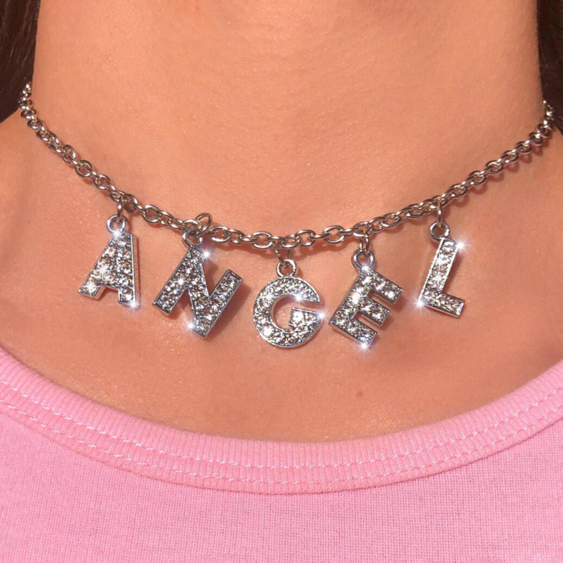 Ins Hot Girls Angel Choker Necklace Women Initial 26 Letter DIY Name Necklace Harajuku Punk Stainless Steel Chain Collares Mujer
Ins Hot Girls Angel Choker Necklace Women Initial 26 Letter DIY Name Necklace Harajuku Punk Stainless Steel Chain Collares Mujer