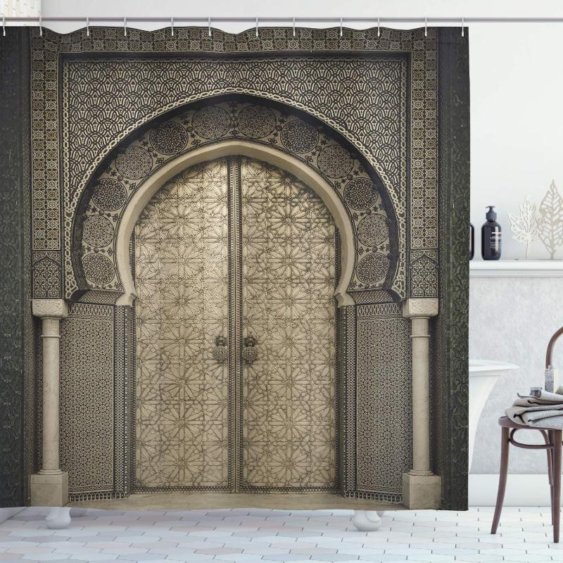 Moroccan Shower Curtain Aged Gate Geometric Pattern Doorway Design Entrance Architectural Oriental Style Bathroom Curtains
Moroccan Shower Curtain Aged Gate Geometric Pattern Doorway Design Entrance Architectural Oriental Style Bathroom Curtains