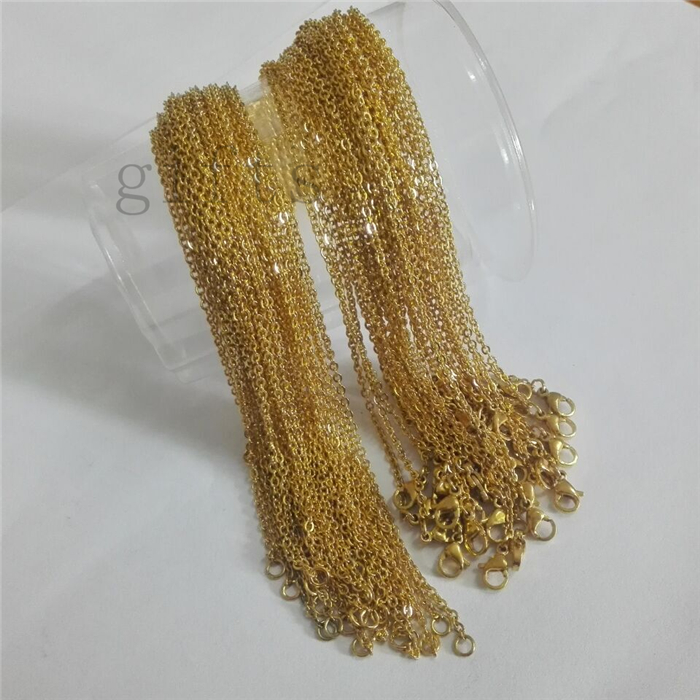 12pcs Lot in bulk Golden stainless steel thin 2mm 18 inch necklace welding Link Chain necklace women boy men girls jewelry
12pcs Lot in bulk Golden stainless steel thin 2mm 18 inch necklace welding Link Chain necklace women boy men girls jewelry