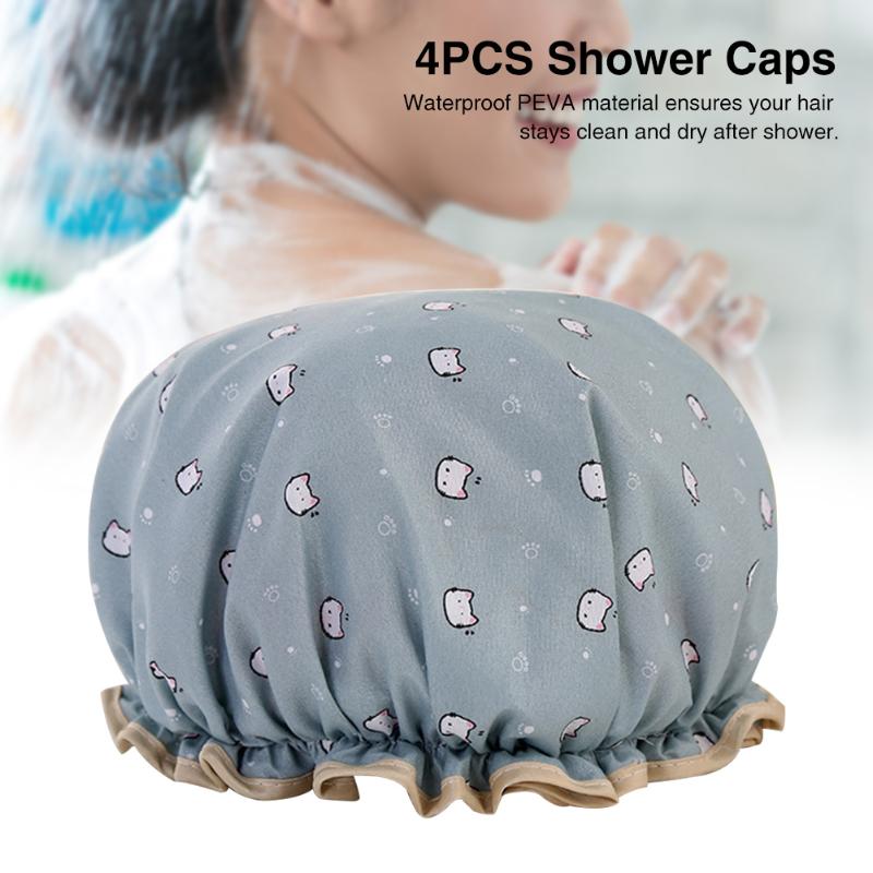 4pcs Reusable Women Shower Cap Bath Accessories Elastic Bonnet Double Layer Bathroom Cute Cat Printed Adults Salon Cartoon PEVA
4pcs Reusable Women Shower Cap Bath Accessories Elastic Bonnet Double Layer Bathroom Cute Cat Printed Adults Salon Cartoon PEVA