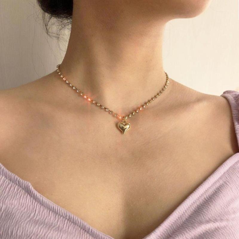 Fashion Bling Rhinestone Choker Necklace Zinc Alloy Gold Color Peach Heart Box Chain Necklace Women Wedding Party Jewelry Collar
Fashion Bling Rhinestone Choker Necklace Zinc Alloy Gold Color Peach Heart Box Chain Necklace Women Wedding Party Jewelry Collar