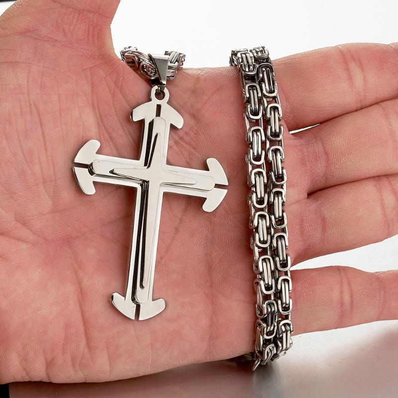 Granny Chic Men's Cross Necklace 4mm Stainless Steel Byzantine Chain Necklace Male Jewelry Dropshipping Gifts for Men
Granny Chic Men's Cross Necklace 4mm Stainless Steel Byzantine Chain Necklace Male Jewelry Dropshipping Gifts for Men