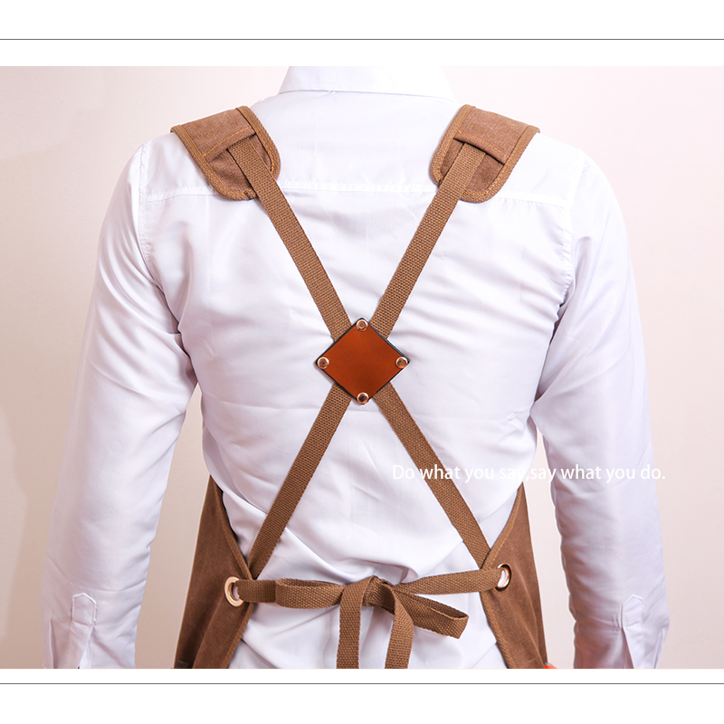 BBQ Canvas Apron Bib Chef Kitchen Apron for Women Men Painter Barista Bartender Pockets home barber Cafe Restaurant Tool Aprons