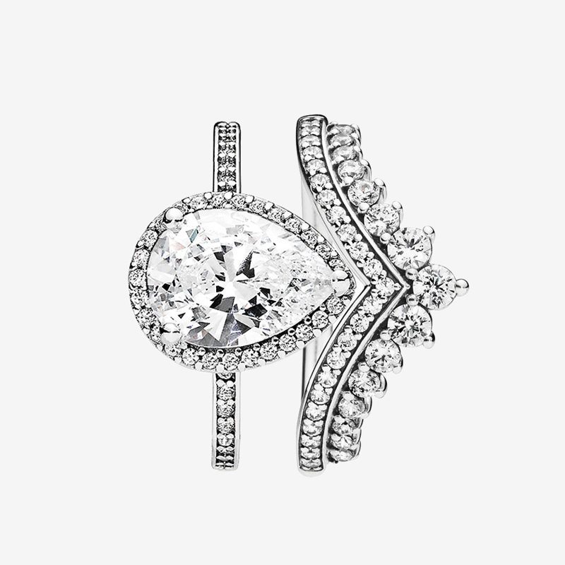 Princess Wish Ring & Teardrop Rings set For Pandora 925 Sterling Silver Women Wedding Jewelry CZ Diamond RING with Original box
Princess Wish Ring & Teardrop Rings set For Pandora 925 Sterling Silver Women Wedding Jewelry CZ Diamond RING with Original box
