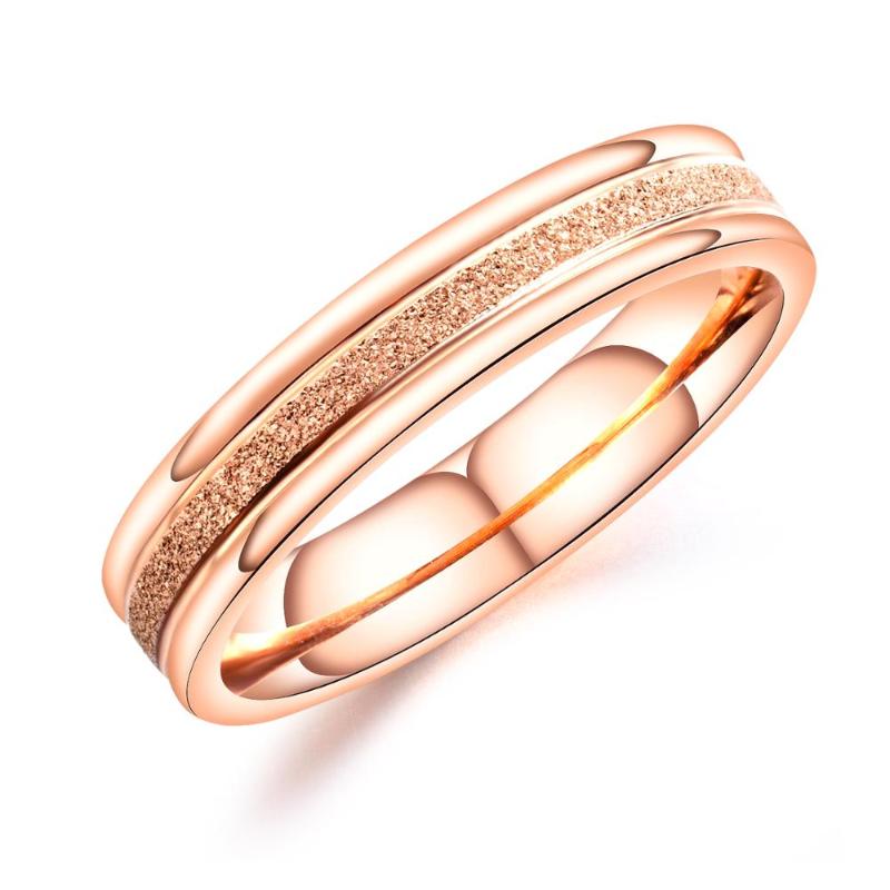 Elegant Rose Gold Color Band Ring For Women 4mm Sandblasted Stainless Steel Lady Wedding Jewelry
Elegant Rose Gold Color Band Ring For Women 4mm Sandblasted Stainless Steel Lady Wedding Jewelry