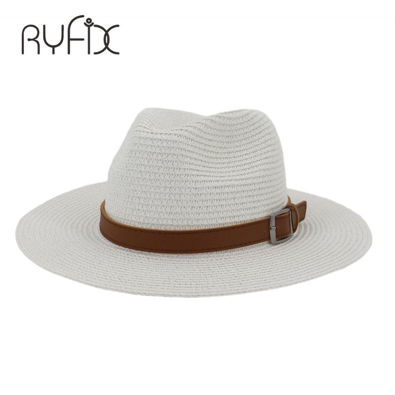 Spring summer outdoor trip leather buckle sunshade jazz hat sun block straw hat HA89, White
Spring summer outdoor trip leather buckle sunshade jazz hat sun block straw hat HA89, White