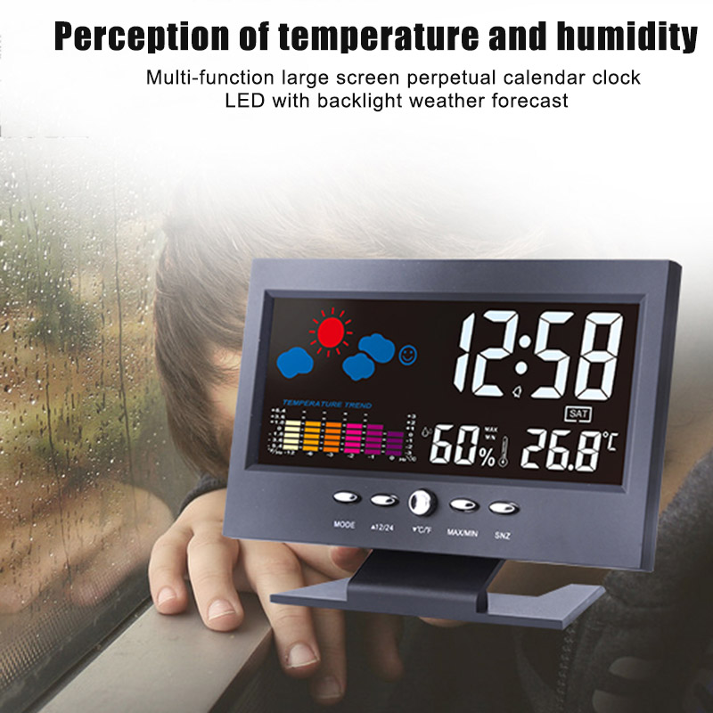 LED Temperature Humidity Meter Clock Digital Display Weather Forecast Calendar Alarm DC156
LED Temperature Humidity Meter Clock Digital Display Weather Forecast Calendar Alarm DC156