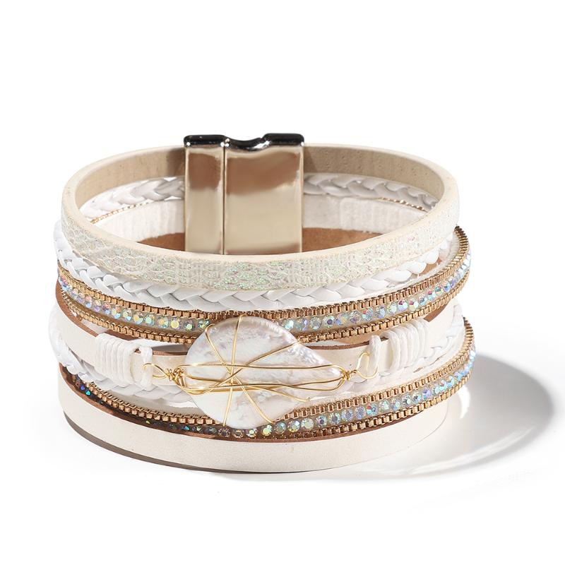 WYBU Multi-Layer Leather-Shell Wrap Bracelet with Magnetic Clasp Rope Beads Bracelet Jewelry for Women Girl Gift
WYBU Multi-Layer Leather-Shell Wrap Bracelet with Magnetic Clasp Rope Beads Bracelet Jewelry for Women Girl Gift