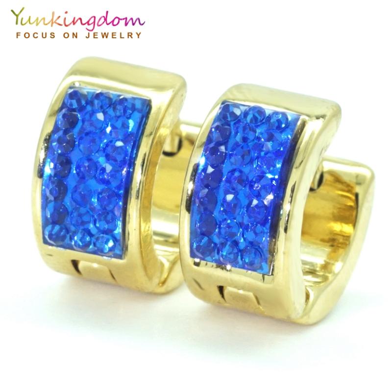 Yunkingdom titanium trendy earring dark blue crystal elegant hoop earrings for women stainless steel jewelry UE0189
Yunkingdom titanium trendy earring dark blue crystal elegant hoop earrings for women stainless steel jewelry UE0189