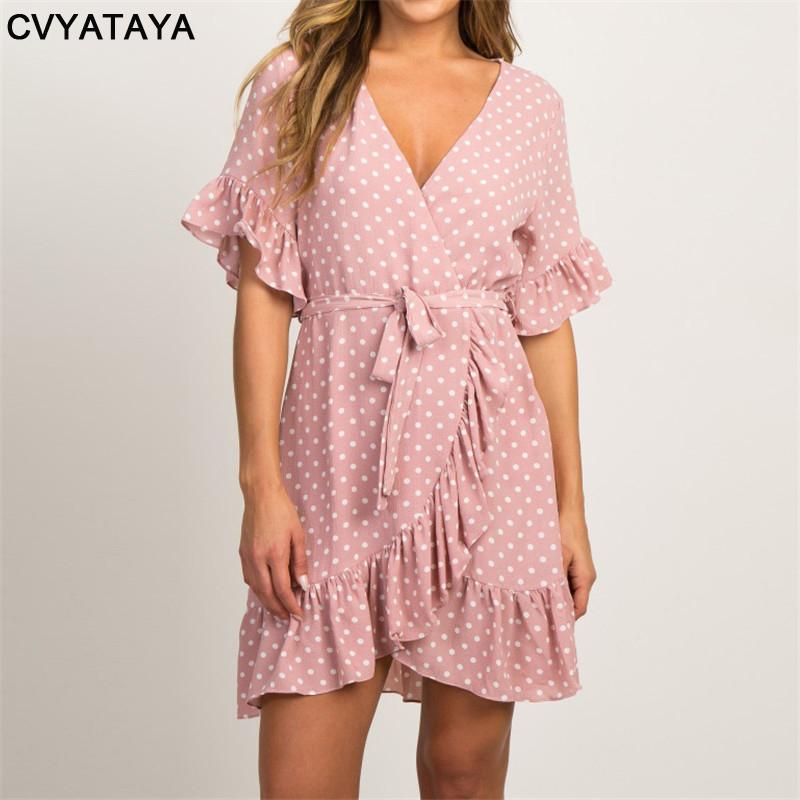 Summer Chiffon Dress 2019 Boho Style Beach Dress Fashion Short Sleeve V-neck Polka Dot A-line Party Dresses Sundress Vestidos, Navy blue
Summer Chiffon Dress 2019 Boho Style Beach Dress Fashion Short Sleeve V-neck Polka Dot A-line Party Dresses Sundress Vestidos, Navy blue