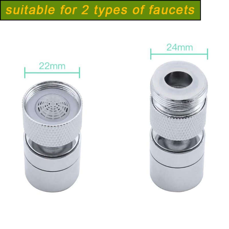 360° Swivel Tap Aerator Water Saving Faucet Brass Adjustable 2 Modes Kitchen Bathroom Faucet Bubbler Filter Nozzle Adapter