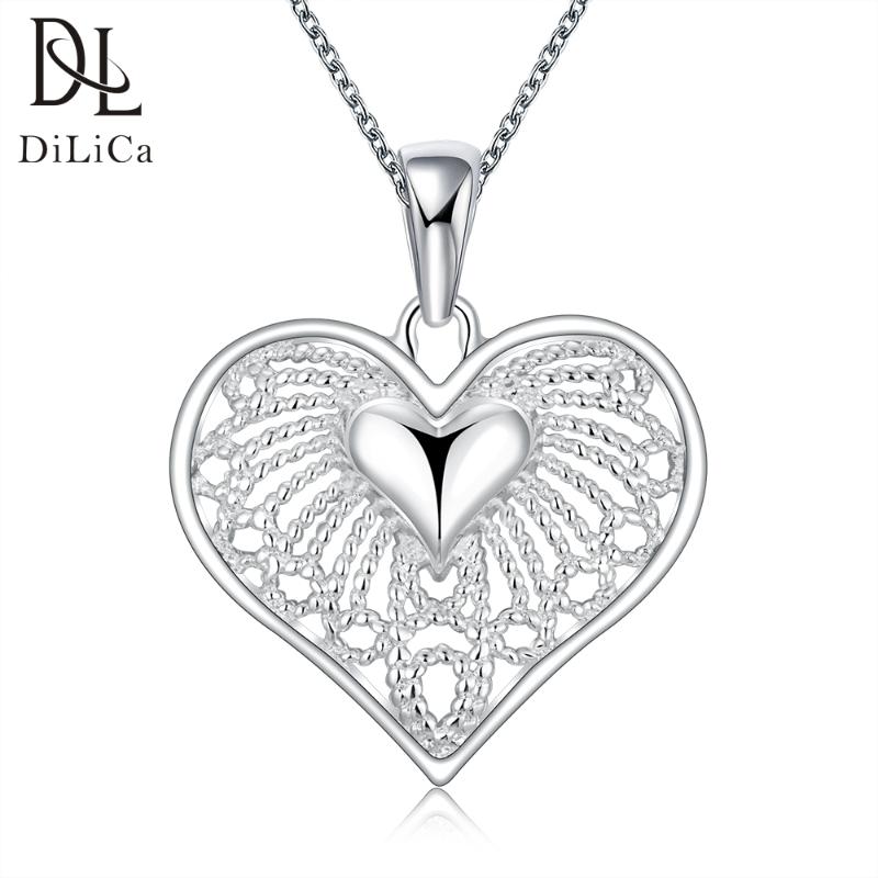 DiLiCa Elegant Women's Necklace Silver Plated Heart Necklaces&Pendants Fashion Ladies Chain Necklace Jewelry
DiLiCa Elegant Women's Necklace Silver Plated Heart Necklaces&Pendants Fashion Ladies Chain Necklace Jewelry