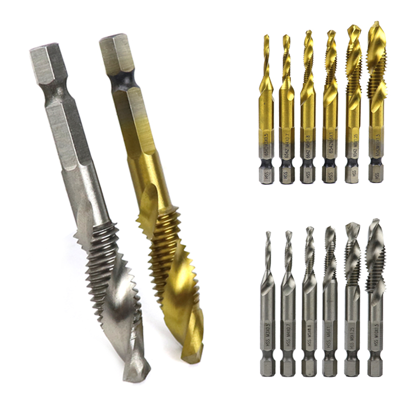 M3-M10 Screw Tap Drill Bits HSS Metric Machine Taps Kit 1/4'' Hex Shank Hand Thread Tap Woodworking Tools 6pcs
M3-M10 Screw Tap Drill Bits HSS Metric Machine Taps Kit 1/4'' Hex Shank Hand Thread Tap Woodworking Tools 6pcs