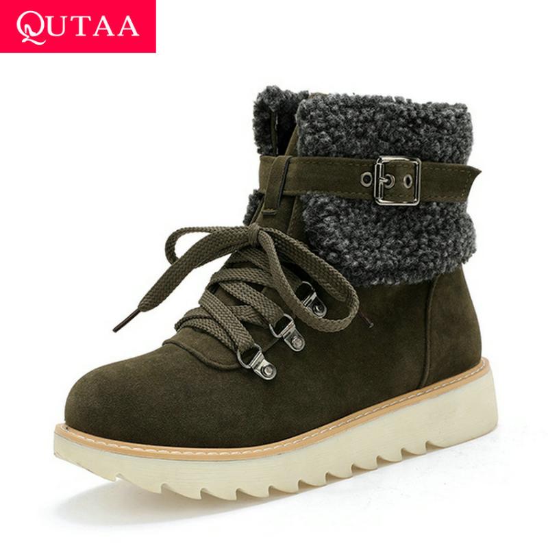 QUTAA 2021 Snow Boots Scrub Lace Up Buckle Women Shoes Winter Keep Warm Women Short Boots Round Toe Wedges Ankle Size34-43, Black
QUTAA 2021 Snow Boots Scrub Lace Up Buckle Women Shoes Winter Keep Warm Women Short Boots Round Toe Wedges Ankle Size34-43, Black