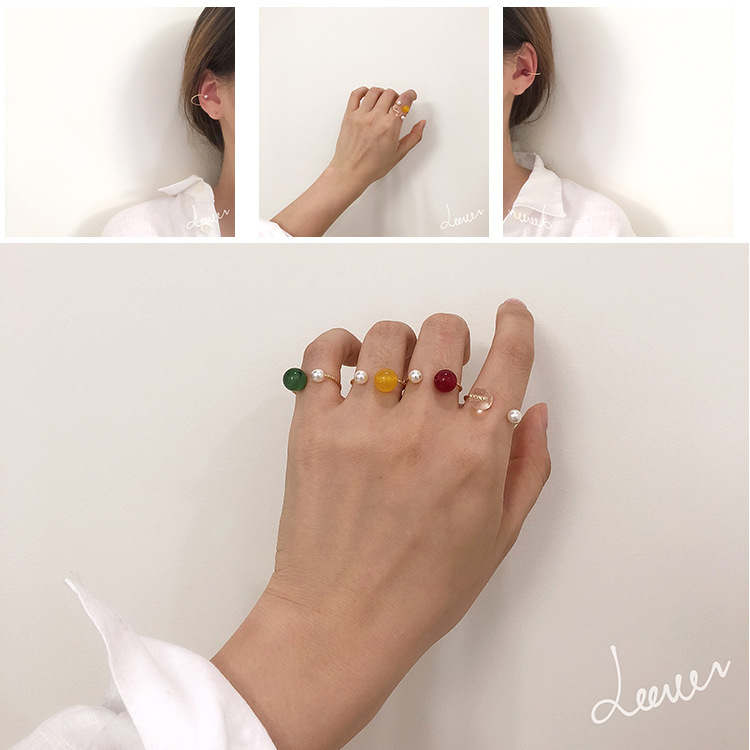 2020 New Korean Vintage Transparent Crystal Bead Rings For Women Color Geometric U-shaped Pearl Rings Cute Girl Fashion Jewelry
2020 New Korean Vintage Transparent Crystal Bead Rings For Women Color Geometric U-shaped Pearl Rings Cute Girl Fashion Jewelry