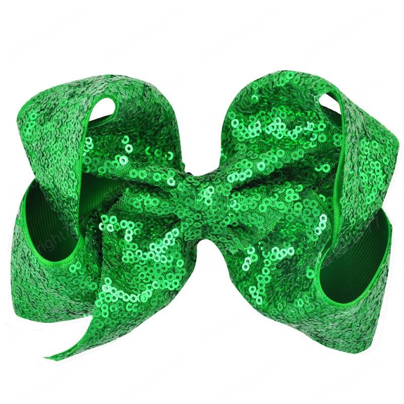 New 25 color 6 inch Girls Embroideried Sequin Hair Bows With Alligator Clips Colorful Hairpins Shinny Barrette hair clips Hair Accessories