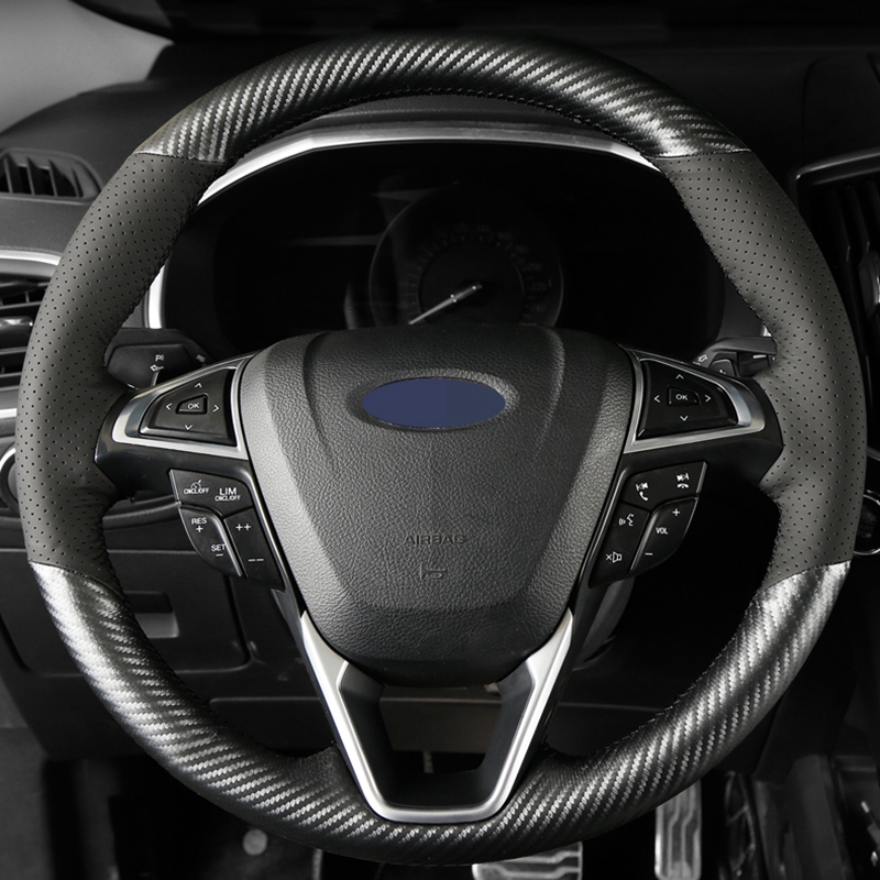 DIY Black Carbon Fiber Leather Car Steering Wheel Cover for Ford Mondeo 2013 Edge 2014 Car Styling Hand-stitched Cover
DIY Black Carbon Fiber Leather Car Steering Wheel Cover for Ford Mondeo 2013 Edge 2014 Car Styling Hand-stitched Cover