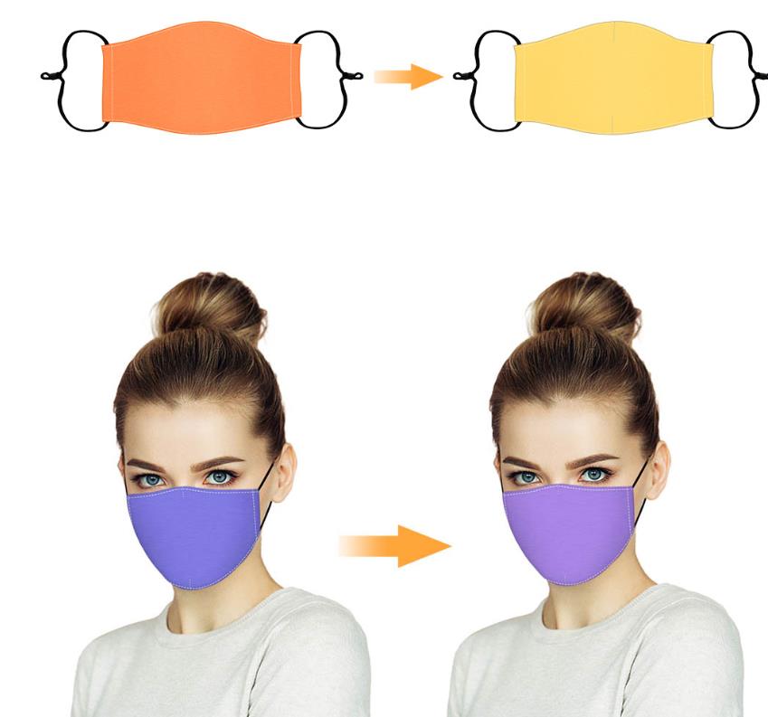 Magic color changing face mask according tempreture superfine fiber face covering adjustablue reusable washable breathable for men women