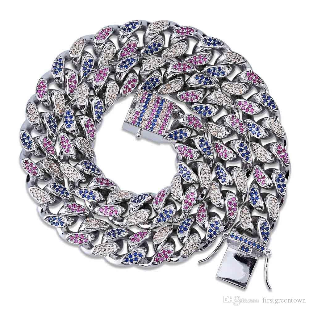 Coloured Zircon Miami Cuban Chain 14mm Rainbow Jewelry Buckle Necklace Hip-hop Men's Necklace Hot Selling In Europe and America
Coloured Zircon Miami Cuban Chain 14mm Rainbow Jewelry Buckle Necklace Hip-hop Men's Necklace Hot Selling In Europe and America