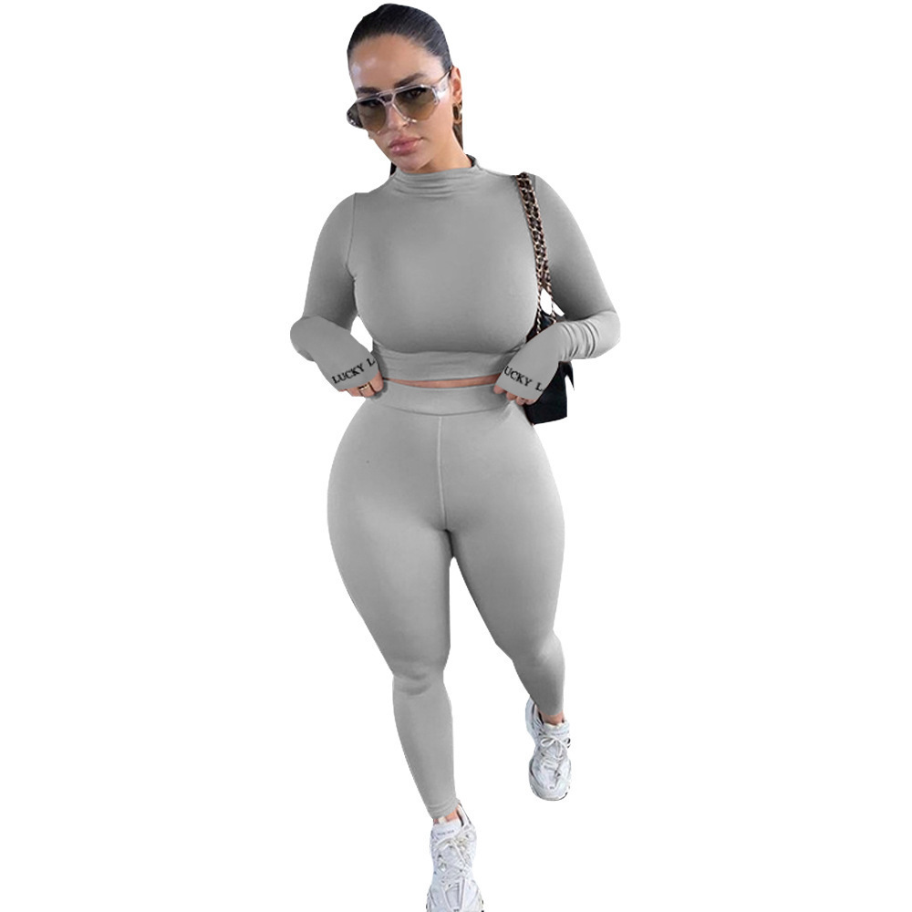 Women tracksuits Two Pieces Pants Set Letter Print Slim Long Sleeve Breathable Trendy Sports Suits Fashion Ladies Outfits