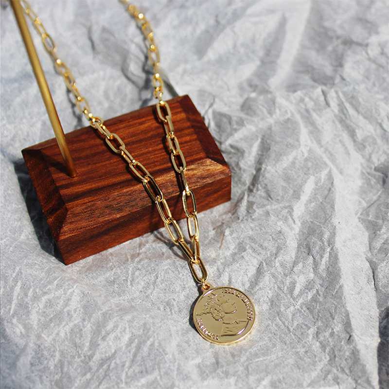Minimalist Jewelry Simple Coin Long Chain Womebn Girls Gold Necklace Delicate Carved Rune Pendant Necklaces For Female Chokers
Minimalist Jewelry Simple Coin Long Chain Womebn Girls Gold Necklace Delicate Carved Rune Pendant Necklaces For Female Chokers
